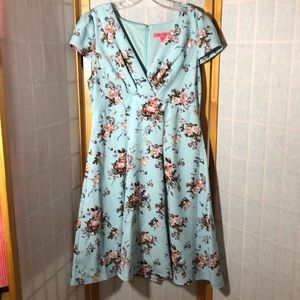 Betsey Johnson blue floral dress size 10